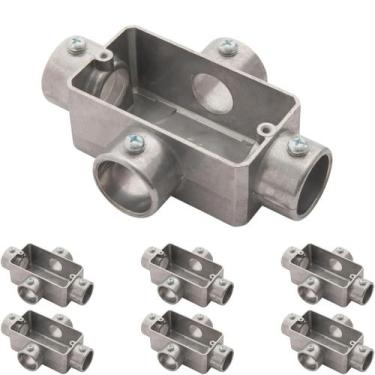 Imagem de 7 Condulete Tipo X 1/2 Polegada Em Alumínio Sem Rosca Sieg Prateado 52