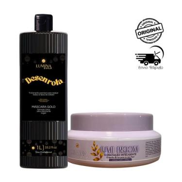 Imagem de Kit Progressiva Desenrola Lumina Gold 1L + Máscara de Hidratação Pós Q
