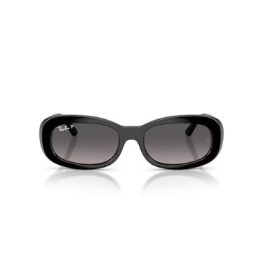 Imagem de Ray-Ban Óculos de sol feminino RB2221 Ritual oval, preto/cinza degradê polarizado, 56 mm