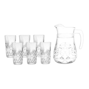 Imagem de Hozana – Conjunto Jarra + 6 Copos Vidro 250ml (7 Peças) Ideal para Servir Bebidas