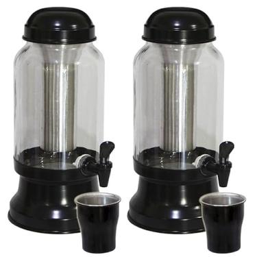 Imagem de 2 Suqueira Barrica Vidro 3,2 Lt com Porta Gelo(Preto Liso)