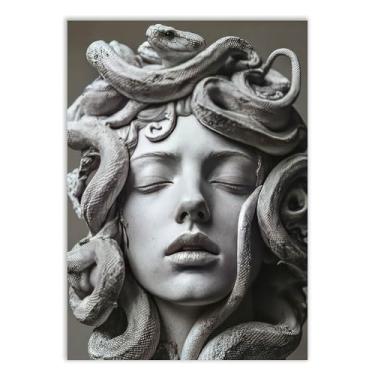 Imagem de Placa Decorativa Medusa Estatua Mitologia Grega Ilustração Decoração Poster Quarto Sala