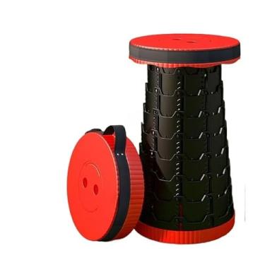 Imagem de Banqueta Banco Retrátil Portátil Pesca Com Alça Telescópica(vermelho preto)