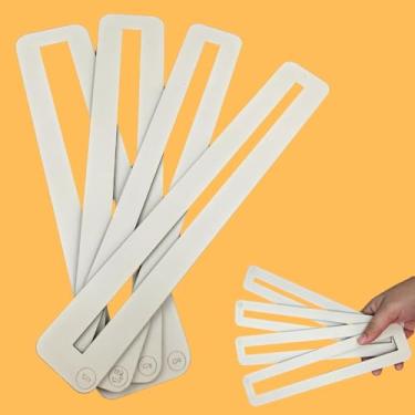 Imagem de 2 Kits de 4 Réguas Auxiliares de Leitura e Escrita para Livro e Caderno - Guia de Leitura Graduada - MDF Branco - 8 peças