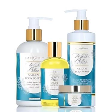 Imagem de Kit Premium de Cuidados com a Pele – Coleções Lemon Verbena, Winter Bliss e Queen’s Lair – Vegano: Sabonete Líquido, Loção, Óleo, Manteiga e Esfoliante – Presente Spa (1 unid. – Pacote com 4)