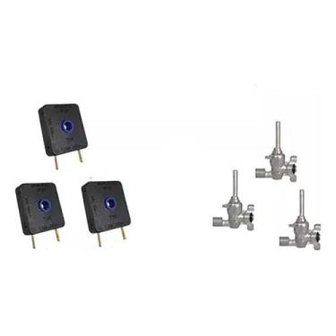Imagem de Kit 3 Interruptores+3 Registro Ramal Rosca Fischer Cooktop - CHAMA FOR