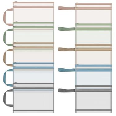 Imagem de Bolsa de malha A4 com zíper com alça lateral, bolsa de armazenamento de documentos de camada única ou dupla, bolsas com zíper A4 à prova d'água, porta-arquivos transparentes respiráveis para