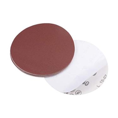 Imagem de Lixeira traseira adesiva de óxido de alumínio e disco de lixamento PSA de 12,7 cm da uxcell 240 grãos 10 peças