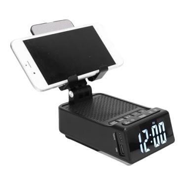 Imagem de Heayzoki Suporte para Telefone Com Alto-falante Com Bluetooth 5.1, Suporte Multifuncional Ajustável Com Rotação de 180 °, Carregador, Despertador, 7 Modos de Iluminação, Dobrável para