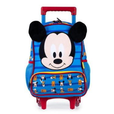 Imagem de Mochila Escolar Masculina de Rodinhas Mickey Baby Azul - Bagaggio, U