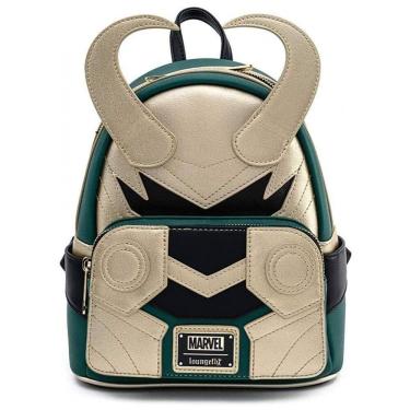 Imagem de Mini Mochila Escolar Infantil Loungefly Marvel Loki para Crianças a Partir de 12 Anos
