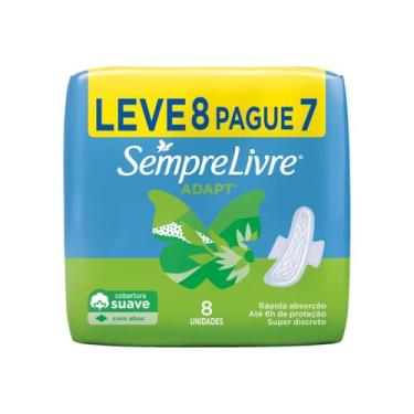 Imagem de Absorvente com Abas Sempre Livre Especial Adapt Leve 8 Pague 7, SEMPRE LIVRE, Branco