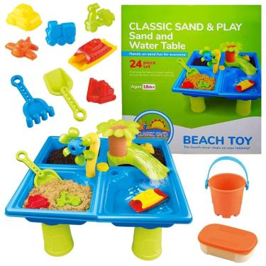 Imagem de Mesa de Atividades Sensoriais para Areia, Água e Outros com 24 Peças, CLASSIC SAND, Azul