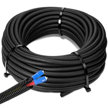 Imagem de Sasylvia 1/10.2 cm x 61.0 m tubo de tear de fio automotivo variedade de mangas de cabos divididos kit de proteção de conduíte elétrico flexível a granel