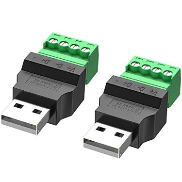Imagem de Conector de terminal de parafuso USB 2.0 tipo A para 4 pinos, conector portátil tipo adaptador conector conversor 300V 8A (2 unidades) da Jienk, Masculino