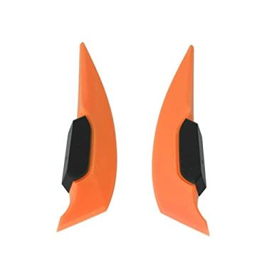 Imagem de ZJchao Carenagem de Motocicleta, Asa de Spoiler Universal Motocicleta Lateral Aerodinâmico Asa Spoiler de Fibra de Carbono Com Design Elegante para Todas As Bicicletas Elétricas, ATV (Laranja)