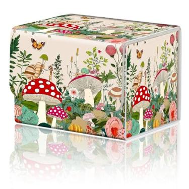 Imagem de Caixa de armazenamento de jogos de cartas TCG Deck Box MTG Card Box Organizer Trading Card Box Commander Deck Box TCG Card Storage Box Magnetic Closure Creative Pattern até 200 cartões, caracóis