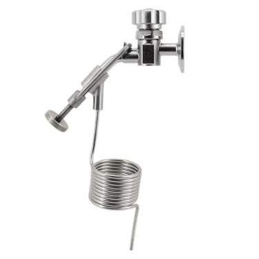 Imagem de Válvula de amostragem de braçadeira tripla de 1,5" SS304 com antiespumante de serpentina - Válvula sanitária para fermentadores cônicos, remoção de espuma de cerveja artesanal(TC50.5mm and coil)