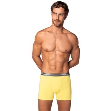 Imagem de Cueca Boxer Algodão com Elastano - Lupo, P, Amarelo