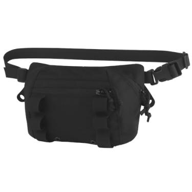 Imagem de Bolsa Assault Dangler com painel de laços elásticos, lingueta de gancho para suporte de placas, abertura de arco superior, meio zíper, pochete tática para transporte oculto, EDC, bolsa médica IFAK