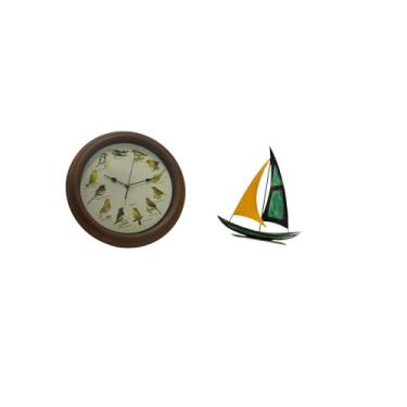 Imagem de Fenteer Relógio de Parede Elegante com Canto de Pássaros E Escultura de de Ferro, Ornamento de Mesa para Sala de Jantar, Casamentos, Mesa, Estante, Pe