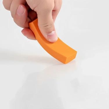 Imagem de 2 peças de esponja de limpeza de borracha, borracha mágica para pia de banheiro de cozinha, almofadas de esponja de limpeza doméstica para manchas de água, sujeira e arranhões (laranja)