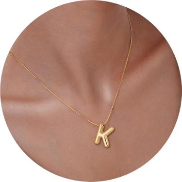 Imagem de Colar com pingente de letra inicial 3D, aço inoxidável, pingente de alfabeto personalizado para uso diário e, F, Aço inoxidável, Sem Pedra Preciosa