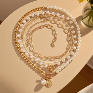 Imagem de Conjunto de colar em camadas para mulheres, pingente de estrela e planeta, corrente multicamadas, bijuteria, acessórios modernos para festas, 17.72inch, Liga de aço, Sem Pedra Preciosa