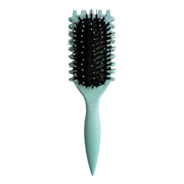 Imagem de Generic Escova definidora de cachos – Escova de cabelo encaracolado premium para cachos perfeitamente moldados e definidos – Desembaraçar e pentear – Verde – Escova de cabelo encaracolado feminina