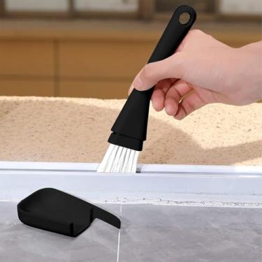 Imagem de 1 escova de limpeza doméstica com alça de pá de lixo para uso diário de cozinha e banheiro (preto)