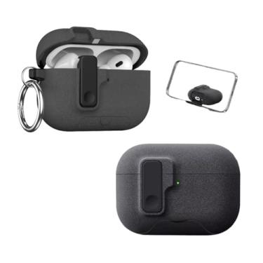 Imagem de Capa Protetora Nerdcase Compatível com AirPods Pro 3, Suporte Adaptado, Silicone Rígido Cinza