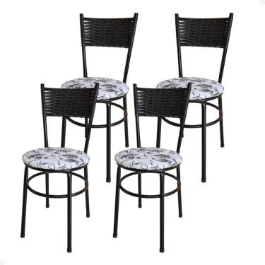 Imagem de Conjunto 4 Cadeiras Para Cozinha Viena Cor:floral Branco
