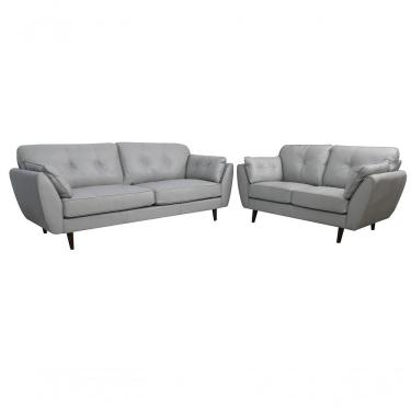 Imagem de Sofá De Couro Dallas 3 E 2 Lugares Grizzy - Mempra