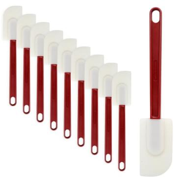 Imagem de 2-10 espátulas de silicone, espátula de cozinha de borracha resistente ao calor de 315.6 °C com aderência ergonômica para assar, cozinhar e misturar, antiaderente, lavável na lava-louças, BPA (10