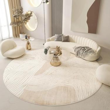 Imagem de Tapetes para sala de estar, decoração minimalista para quarto, redondo, grande, de pelúcia, macio e fofo (200x200 cm/g)