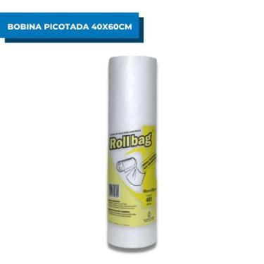 Imagem de Saco Transparente Roll Bag Bobina Picotada 40x60 C/ 400 Saquinhos Alim