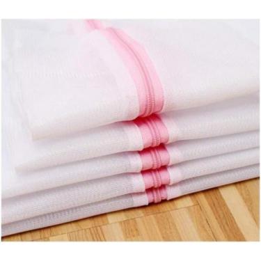 Imagem de Kit 5 Saquinhos De Lavar Roupas Delicadas 30x40cm Organizador Viagem -