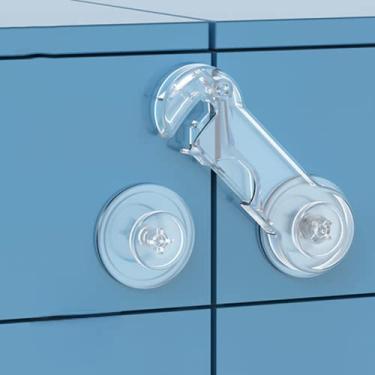 Imagem de 10 fechaduras de armário transparentes à prova de crianças, fechaduras de alça de gaveta de segurança para bebês, trava multifuncional para gavetas, geladeiras, banheiros, armários, armários (trava