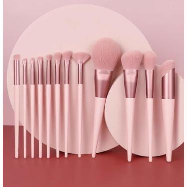 Imagem de Conjunto de pincéis de maquiagem – Kit de ferramentas de beleza multifunções rosa para base, sombra e blush, de longa duração e fácil de limpar