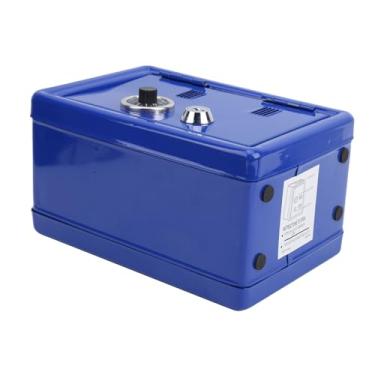 Imagem de RiToEasysports Cofrinho de Metal de Simulação Segura para Crianças, Com Recipiente de Moedas Deslizante e Junta Antiderrapante, Comporta 2 Chaves, Perfeito para Crianças, Tamanho 18x12x10 Cm (Azul)