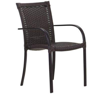 Imagem de Cadeira Ascoli Em Alumínio Eletrostática Trama Original Tabaco