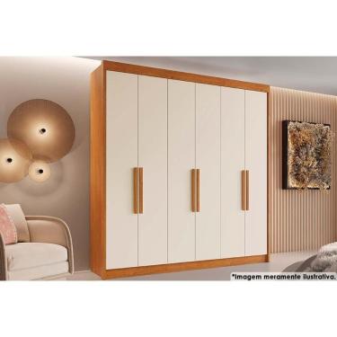 Imagem de Guarda Roupa 6 Portas E 4 Gavetas Cannes Cinamomo-off White - Conquista