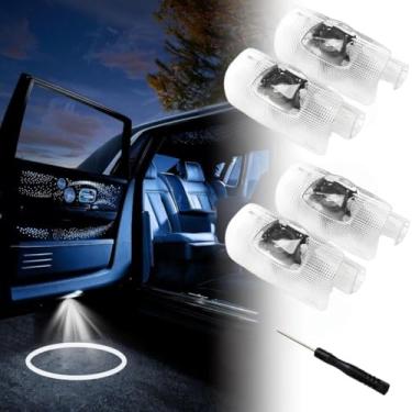 Imagem de Projetor de 4 peças com logotipo de porta de carro compatível com acessórios Camry/Corolla/Tundra/Prius/Reiz/Highlander, etc., sem luzes desbotadas, luz de boas-vindas HD