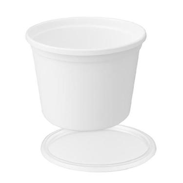 Imagem de Pote PP Com Tampa Lacre 500ml Para Freezer e Microondas Alta Vedação -