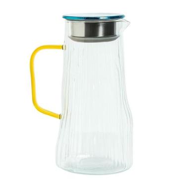 Imagem de Jarra vidro borossilicato transparente dourada com tampa inox 1,8l - L