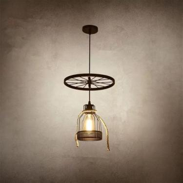 Imagem de Luminária pendente vintage industrial com LED, estilo americano, para sala de estar, restaurante, quarto, casa de campo, loft, loja de roupas, café, bar, casa de família (GB 1 lâmpada)