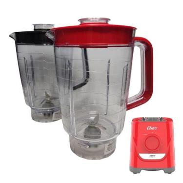 Imagem de Copo Jarra Compatível Oster Power 1100 Full OLIQ 605 606 609 Vermelho 