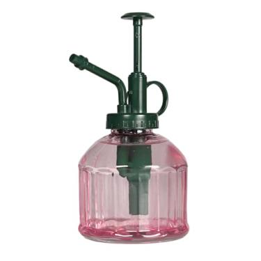 Imagem de Frasco spray para plantas domésticas – Pulverizador de plantas de vidro rosa de 180 ml com tampa verde – névoa fina para controle de umidade – Acessório elegante para cuidados com plantas internas