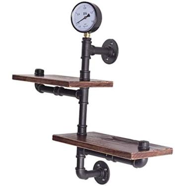 Imagem de Prateleira de parede suspensa de canto e suporte de ripa Prateleiras flutuantes decorativas em estilo retrô com exibição de ferro prateleira de flores para vinho 63 × 20