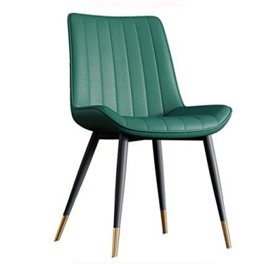 Imagem de Cadeira de jantar, cozinha, sala de jantar, móveis, cadeiras de jantar, cadeiras de couro PU, assento com pernas de metal, encosto, sala de estar, cadeira de recepção para comer, sala de estar